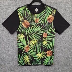 Pineapple Print Black and Green Men's Shirt